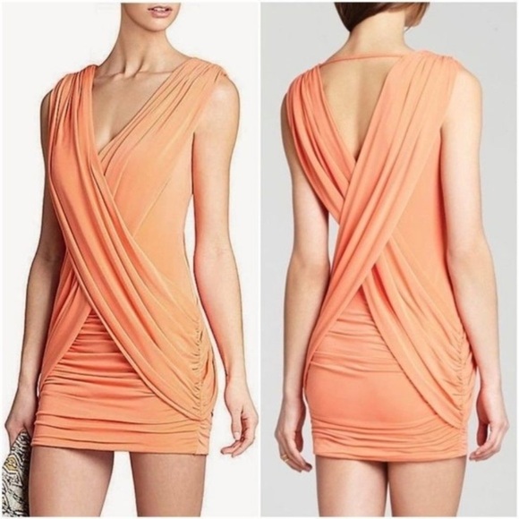 SOLD | 🔥SALE🔥 BCBGMaxAzria Alondra Melon Bodycon Mini Dress - Picture 7 of 16